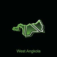 carte ville de Ouest Angkola, les frontières pour votre infographie. vecteur illustration conception modèle