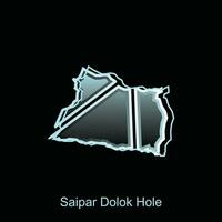 carte ville de Saipar dolok trou, les frontières pour votre infographie. vecteur illustration conception modèle