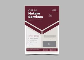 conception de modèle de flyer de service de notaire. avocat services notariaux vecteur