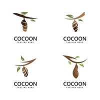conception de modèle d'illustration d'icône de vecteur de logo de cocon