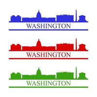 Washington skyline illustré sur fond blanc vecteur