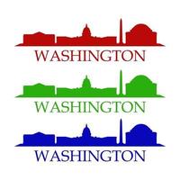 Washington skyline illustré sur fond blanc vecteur