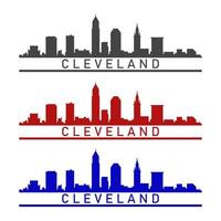 Cleveland skyline illustré sur fond blanc vecteur