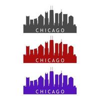 Horizon de Chicago illustré sur fond blanc vecteur