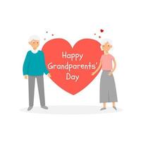 bonne fête des grands-parents. concept d'amour de couple de personnes âgées. vecteur