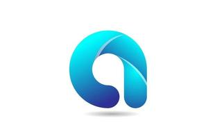 logo dégradé bleu une icône de conception de lettre alphabet pour entreprise vecteur