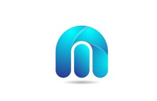 logo dégradé bleu m alphabet lettre icône du design pour l'entreprise vecteur