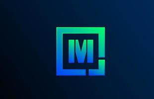 icône de conception de logo alphabet bleu vert lettre m pour les entreprises vecteur