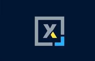 icône de conception de logo bleu jaune lettre x alphabet pour les entreprises vecteur