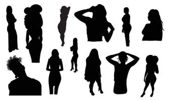 modèles de silhouette femmes de la mode vecteur