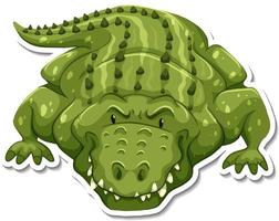 un modèle d'autocollant de personnage de dessin animé de crocodile vecteur