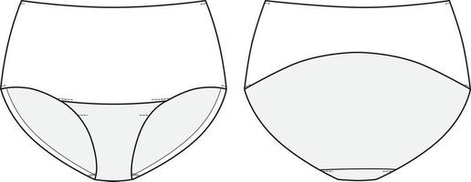 illustration de sous-vêtements shaper. croquis plat de culotte shapewear modifiable vecteur