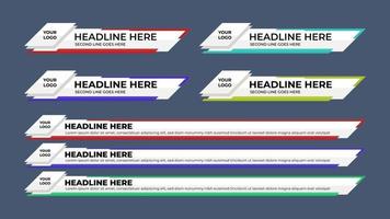 tiers inférieur tv news bars set vector