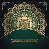 conception d'art de mandala de modèle islamique de couleur dorée de luxe vecteur