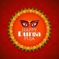 déesse durga visage dans heureux durga puja subh navratri indien religieux vecteur