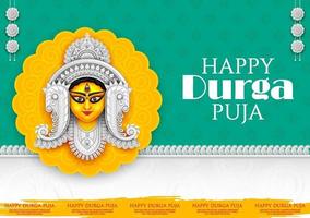 déesse durga visage dans heureux durga puja subh navratri indien religieux vecteur