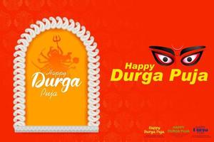 déesse durga visage dans heureux durga puja subh navratri indien religieux vecteur