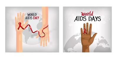 définir l'affiche de la journée mondiale du sida avec décoration vecteur