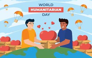 partager les uns les autres à l'occasion de la journée mondiale de l'aide humanitaire vecteur