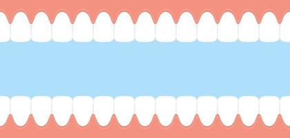 dents et gencives. bouche ouverte vue intérieure. bannière dentaire vecteur