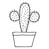 plantes de cactus, griffonnage vecteur