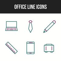 ensemble d'icônes unique d'icônes vectorielles de ligne de bureau vecteur