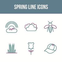 jeu d'icônes de vecteur de printemps unique