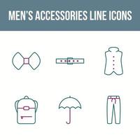 jeu d'icônes vectorielles accessoires pour hommes vecteur