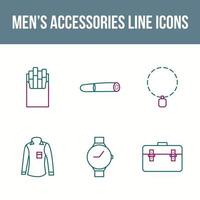 jeu d'icônes vectorielles accessoires pour hommes vecteur