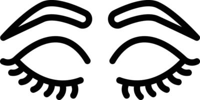icône de ligne pour les yeux fermés vecteur