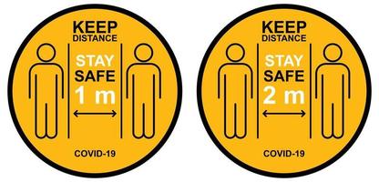 distanciation sociale. gardez le 1-2 mètre. vecteur