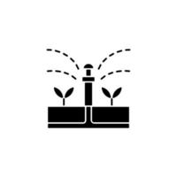 icône de glyphe noir de dispositif d'irrigation vecteur