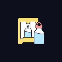 icône de couleur rvb de la station de recharge d'eau en libre-service pour le thème sombre vecteur