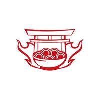 illustration d'icône de vecteur de conception de modèle de logo de cuisine japonaise.