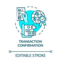 icône de concept turquoise de confirmation de transaction vecteur