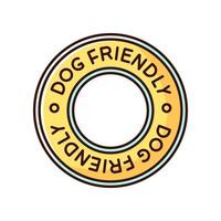icône de couleur rvb jaune zone amie des chiens vecteur