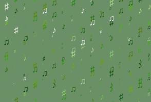 motif vectoriel vert clair avec des éléments de musique.