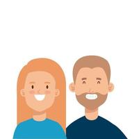 icônes de caractère avatar jeune couple vecteur
