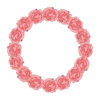 cadre circulaire de roses icône isolé vecteur