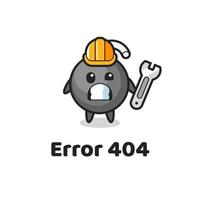 erreur 404 avec la mascotte de la bombe mignonne vecteur