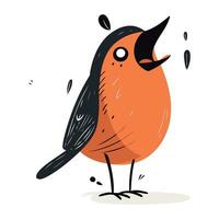 vecteur illustration de mignonne marrant Robin oiseau isolé sur blanc Contexte.