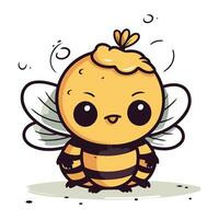 mignonne dessin animé abeille. vecteur illustration. isolé sur blanc Contexte.