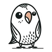 mignonne dessin animé hibou. vecteur illustration isolé sur une blanc Contexte.