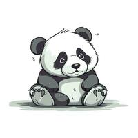illustration de une mignonne Panda séance sur une blanc Contexte. vecteur