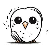 mignonne dessin animé hibou sur blanc Contexte. vecteur illustration. eps10