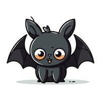 mignonne chauve souris dessin animé mascotte personnage. vecteur illustration.