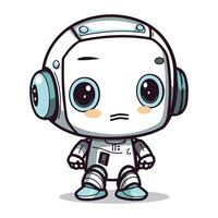 mignonne astronaute personnage vecteur illustration. dessin animé cosmonaute mascotte.