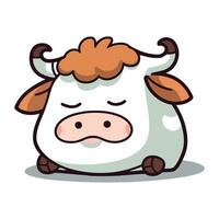 mignonne dessin animé vache personnage. vecteur illustration de une ferme animal.