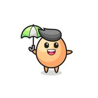 illustration d'oeuf mignon tenant un parapluie vecteur