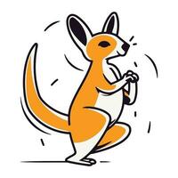 kangourou vecteur illustration. dessin animé kangourou dans plat ligne style.
